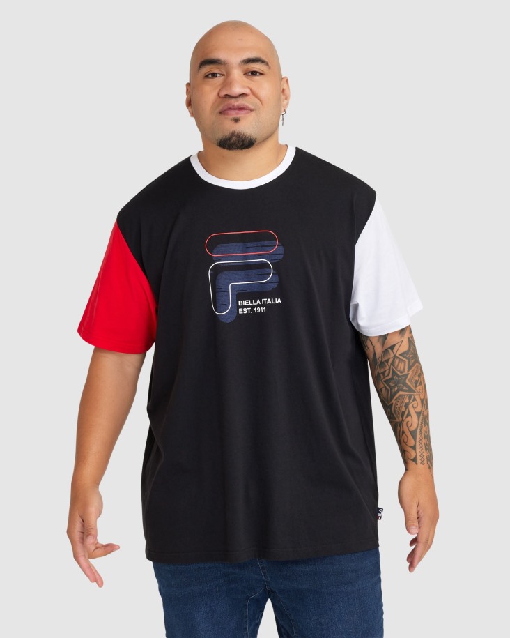 Camiseta Hombre Plus Lennox Negra Fila Outlet
