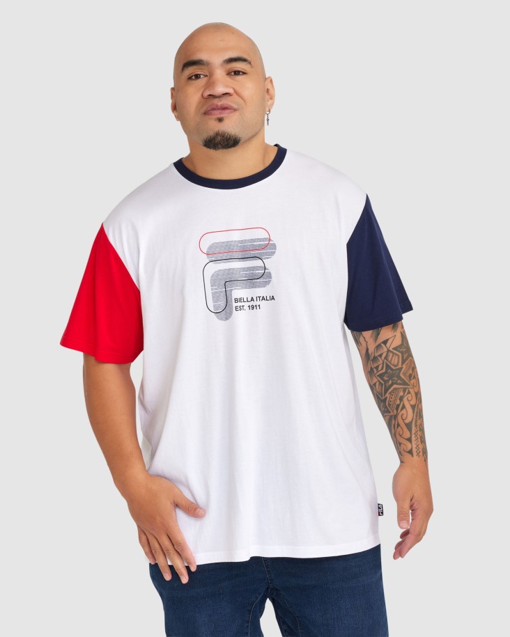 Fila Outlets Hombre Plus Lennox Tee Blanco