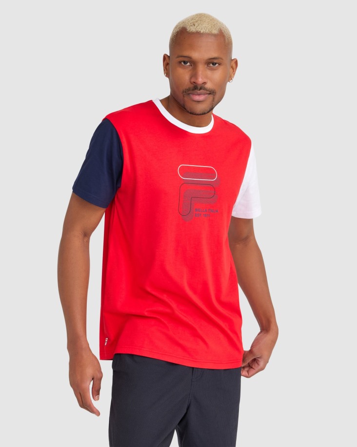 Fila Outlets - Camiseta Lennox Para Hombre, Color Rojo