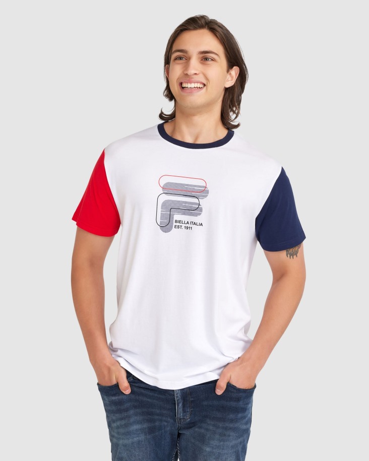 Camiseta Lennox Hombre Fila Outlets Blanca