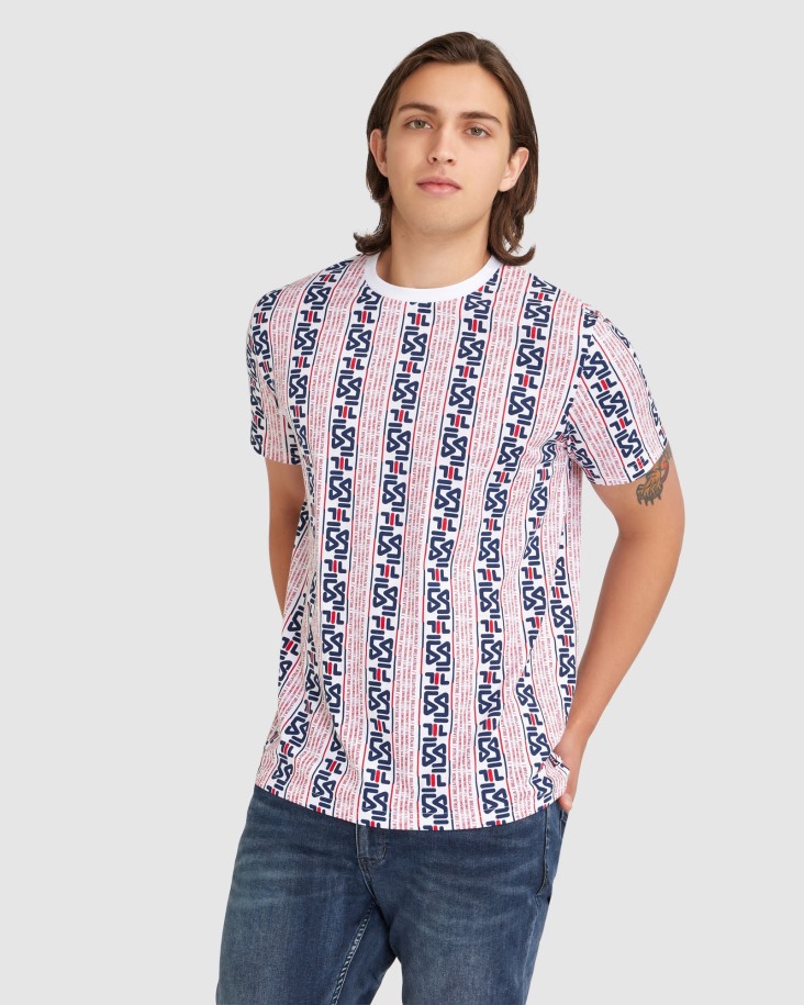 Fila Outlets White Harrison Tee Hombre