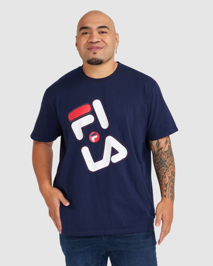 New Navy Fila Outlets Men's Plus Kiley Tee