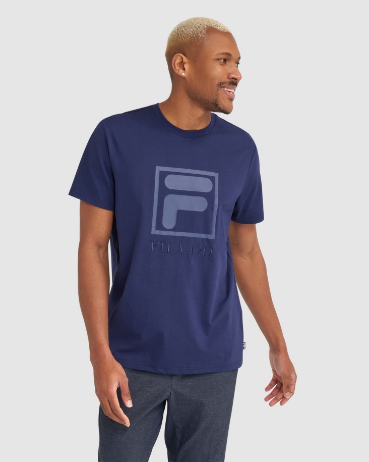 Nueva Camiseta Sahand Azul Marino Hombre Fila Outlet