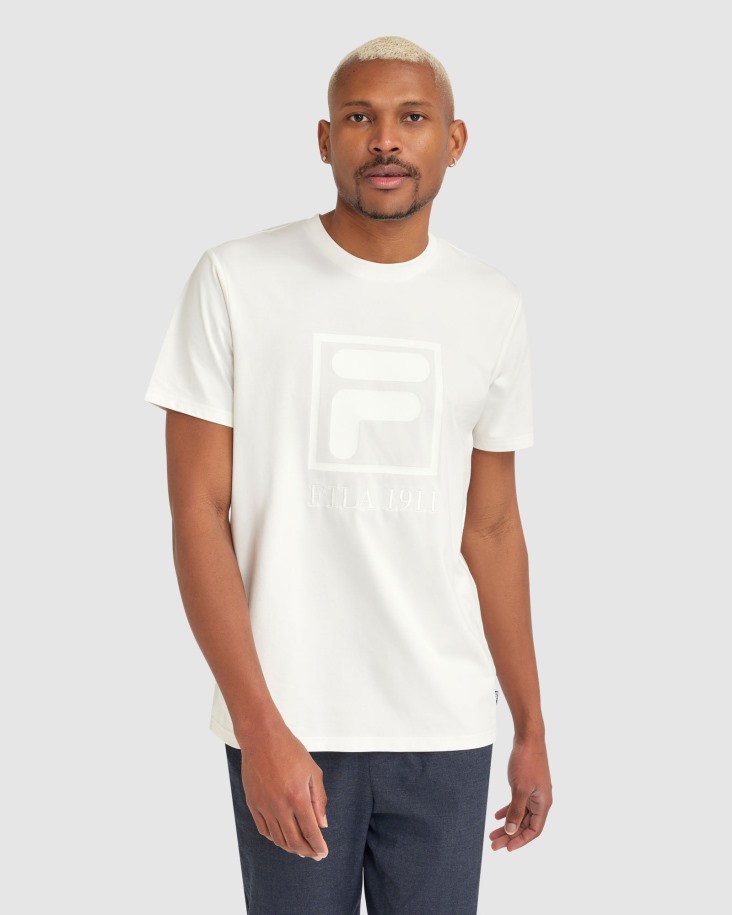 Camiseta Blanca Sahand De Fila Outlets Para Hombre