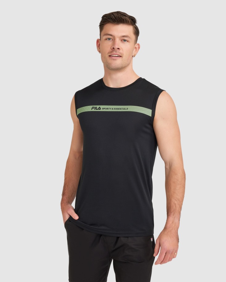 Camiseta De Tirantes Fila Qdry Caleb Hombre Negro Outlet