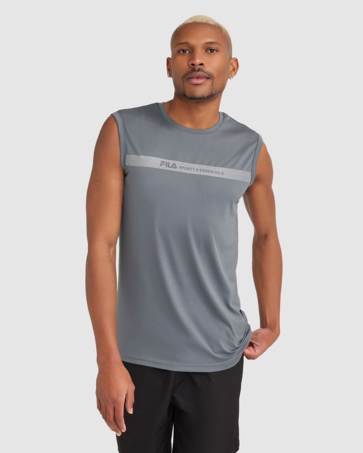 Camiseta Sin Mangas Caleb Qdry Para Hombre Poppy Seed Fila Outlet