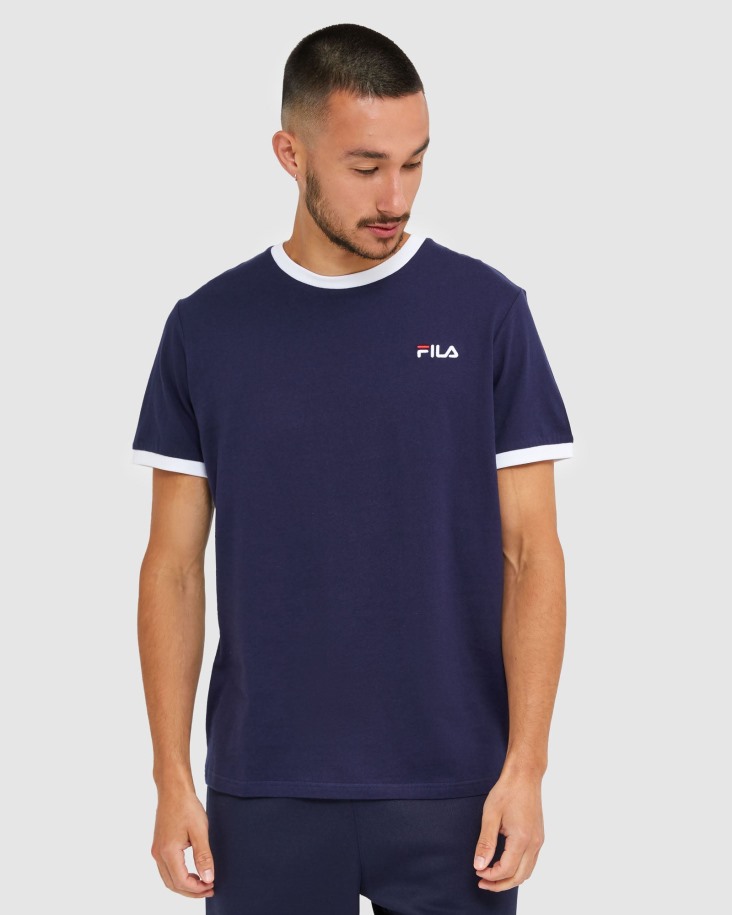 Camiseta Clásica Hombre Ringer New Navy Fila Outlet