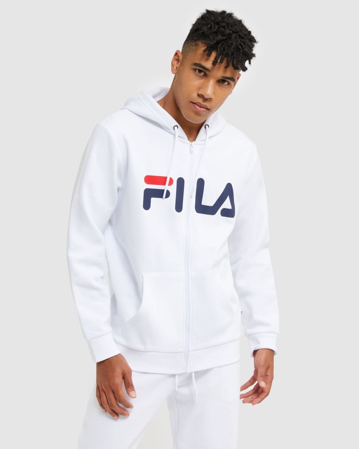 Chaqueta Blanca Con Cremallera Unisex Fila Outlets Classic