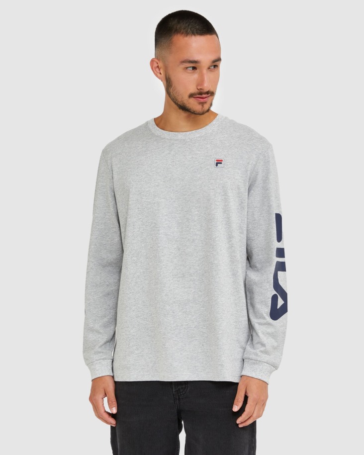 Camiseta Clásica De Manga Larga Para Hombre Silver Marle Fila Outlet