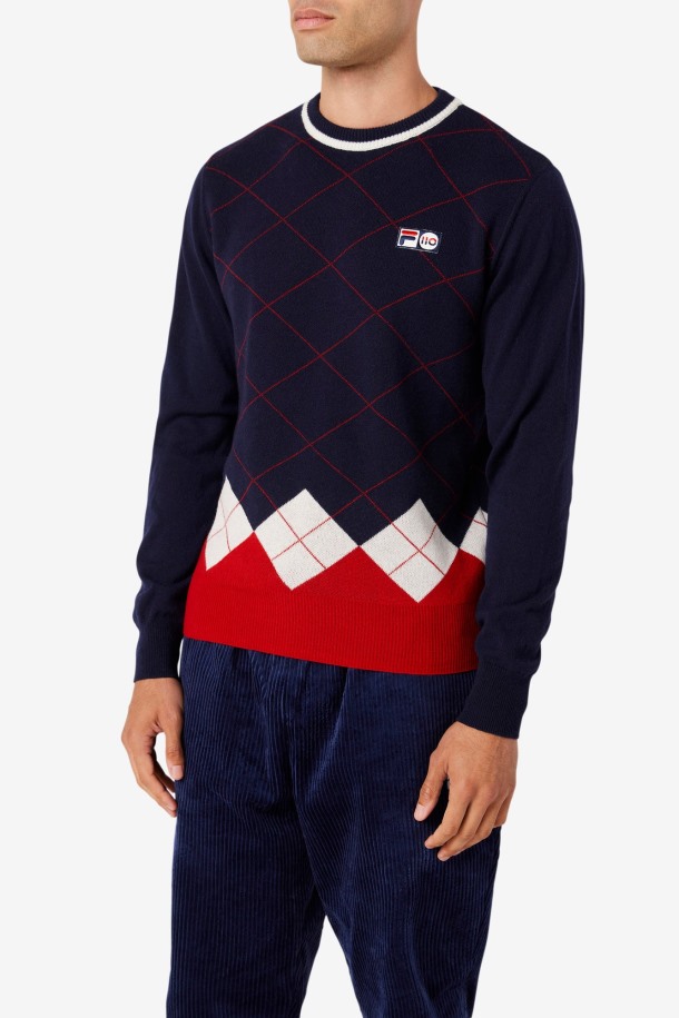 Jersey De Rombos Rojo/blanco/marino Fila Outlet Online