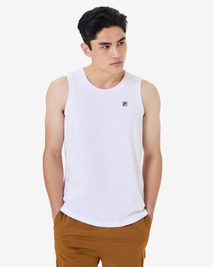 Fila Outlet Men's Heritage Badge Tank Blanco