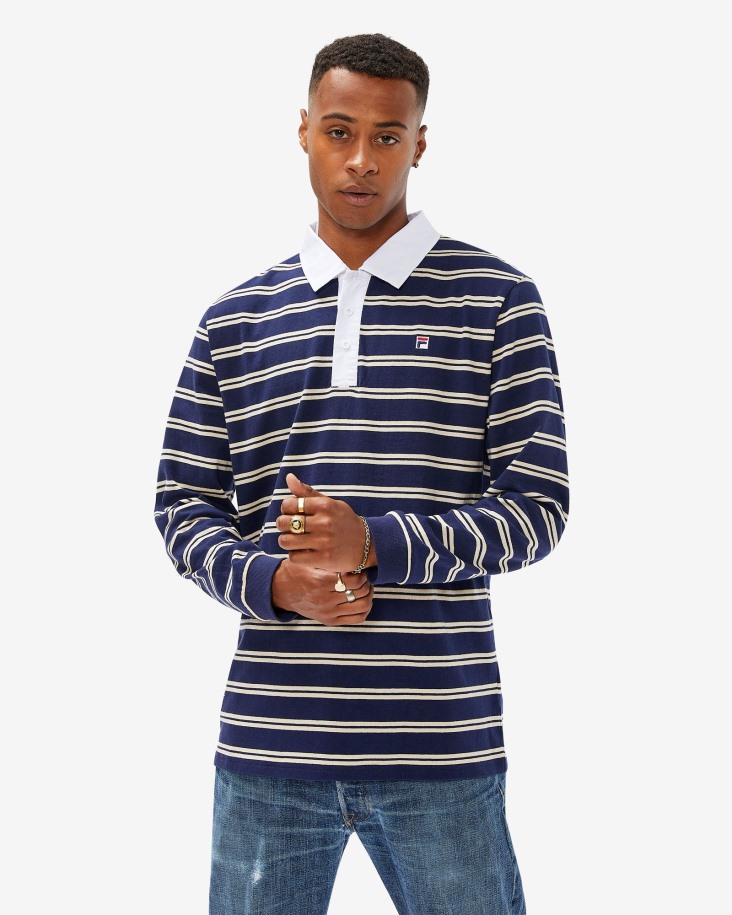 Fila Outlets New Navy Men's Badge Rugby Polo