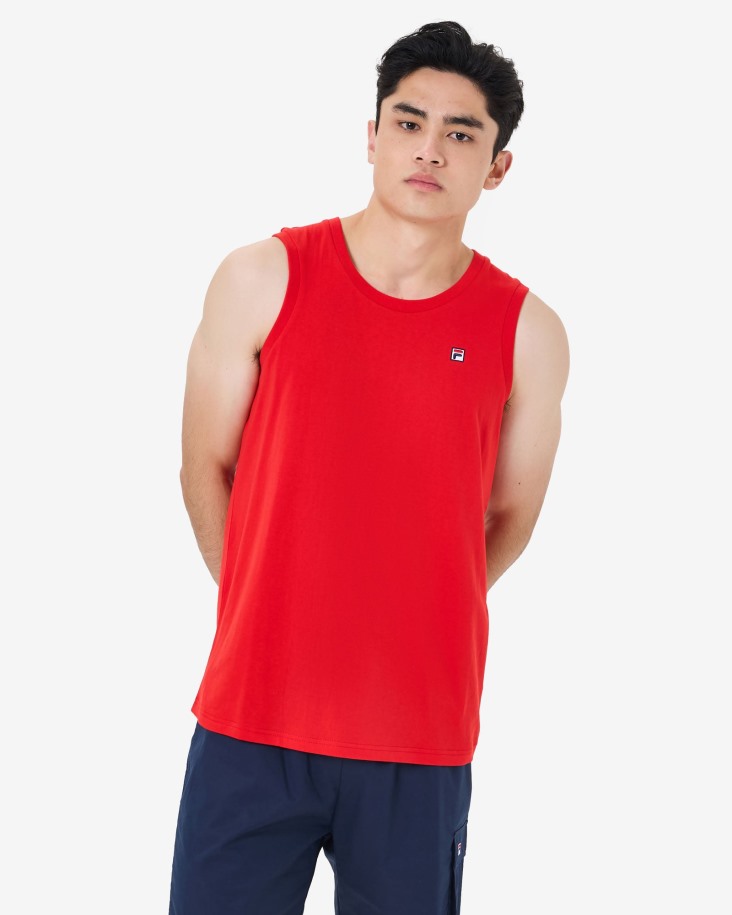 Camiseta De Tirantes Con Insignia Heritage Para Hombre Fila Outlets Roja
