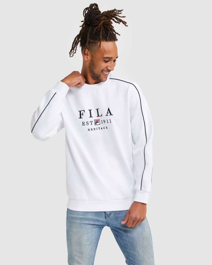 Fila Outlet Blanco Unisex Heritage Crew