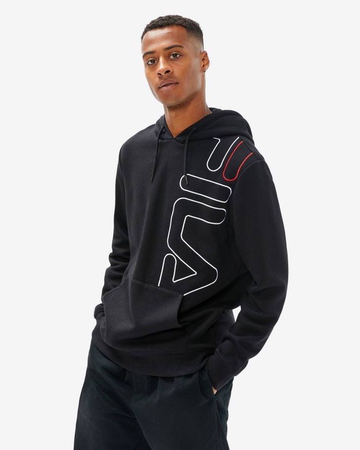 Fila Outlets Black Brando Sudadera Con Capucha Hombre