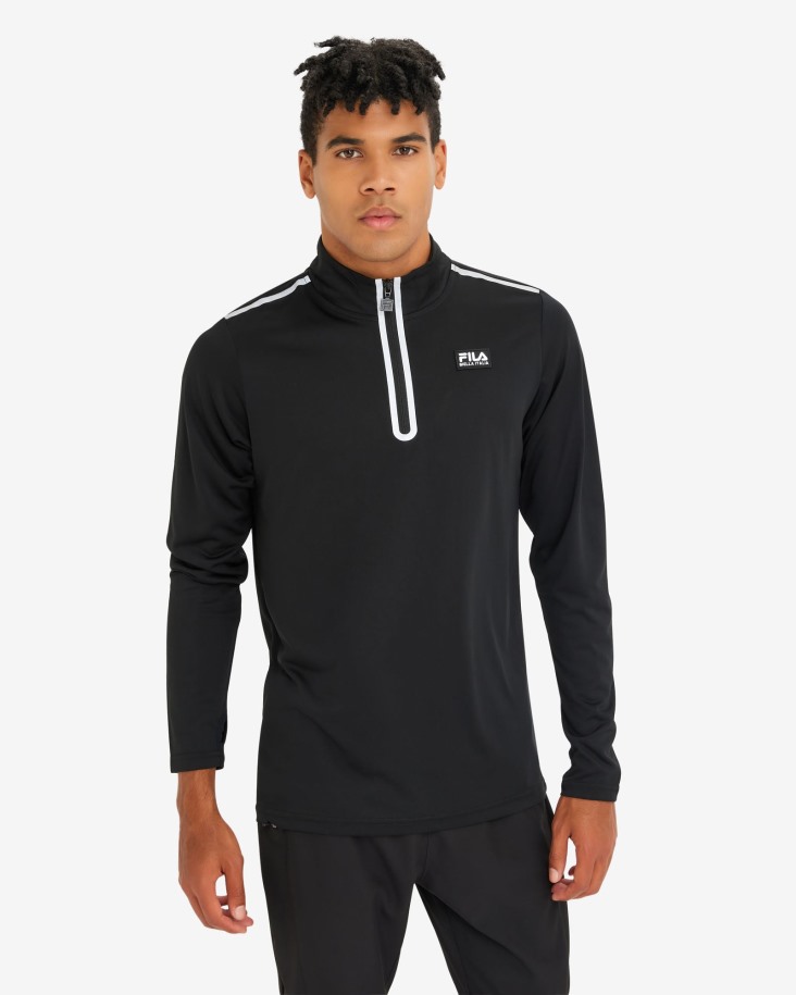 Fila Outlet Luca Qtr Zip Hombre Negro