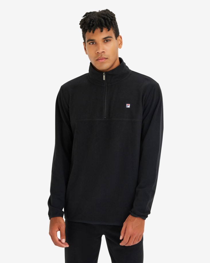 Hombres David Qtr Zip Fila Outlets Negro