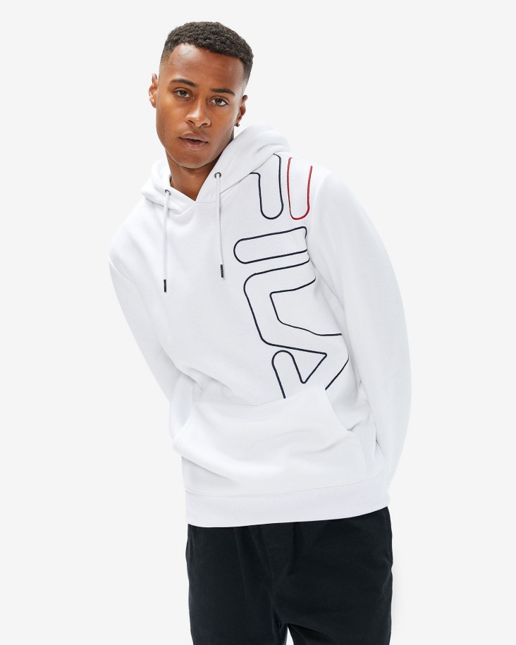 Fila Outlets Brando Sudadera Con Capucha Blanca Para Hombre