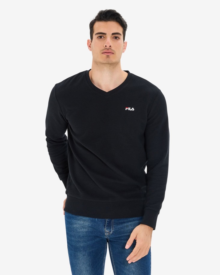 Sudadera Con Cuello En V Savian Para Hombre Fila Outlets Negro