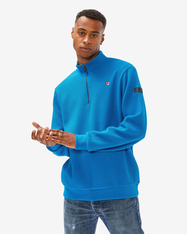 Mykonos Blue Men's Badge 2.0 Qtr Zip Outlet Fila