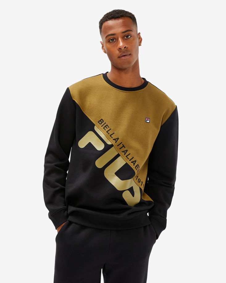 Negro Fila Outlets Unisex Monaco Crew