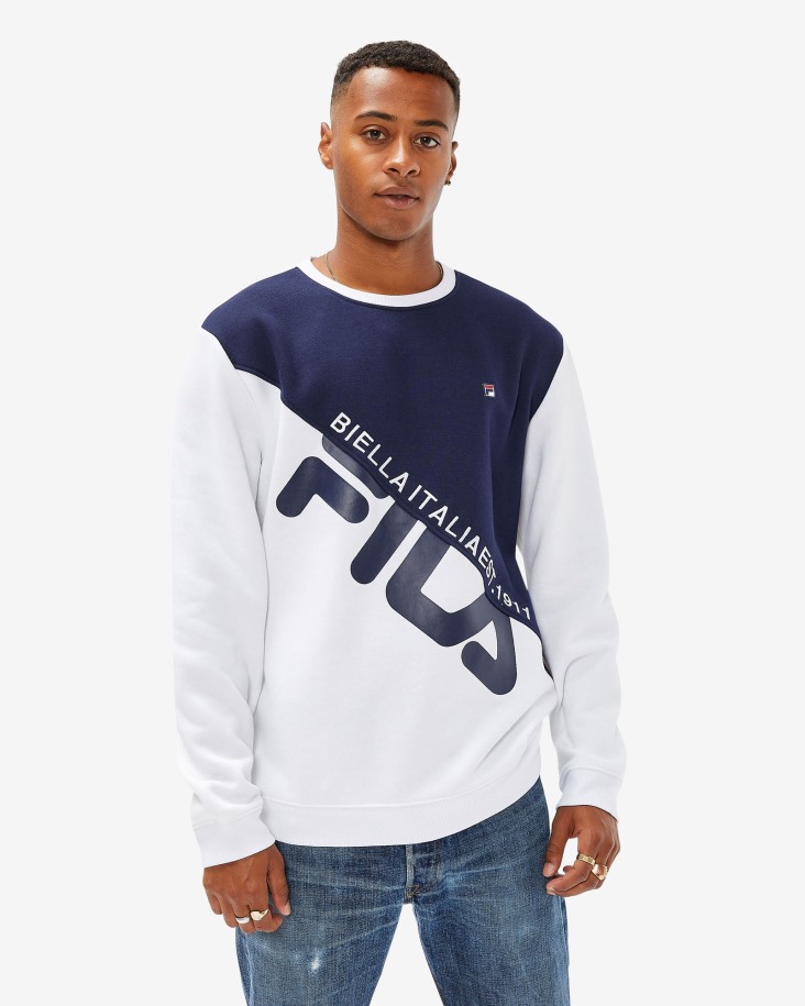 Blanco Fila Outlets Unisex Monaco Crew