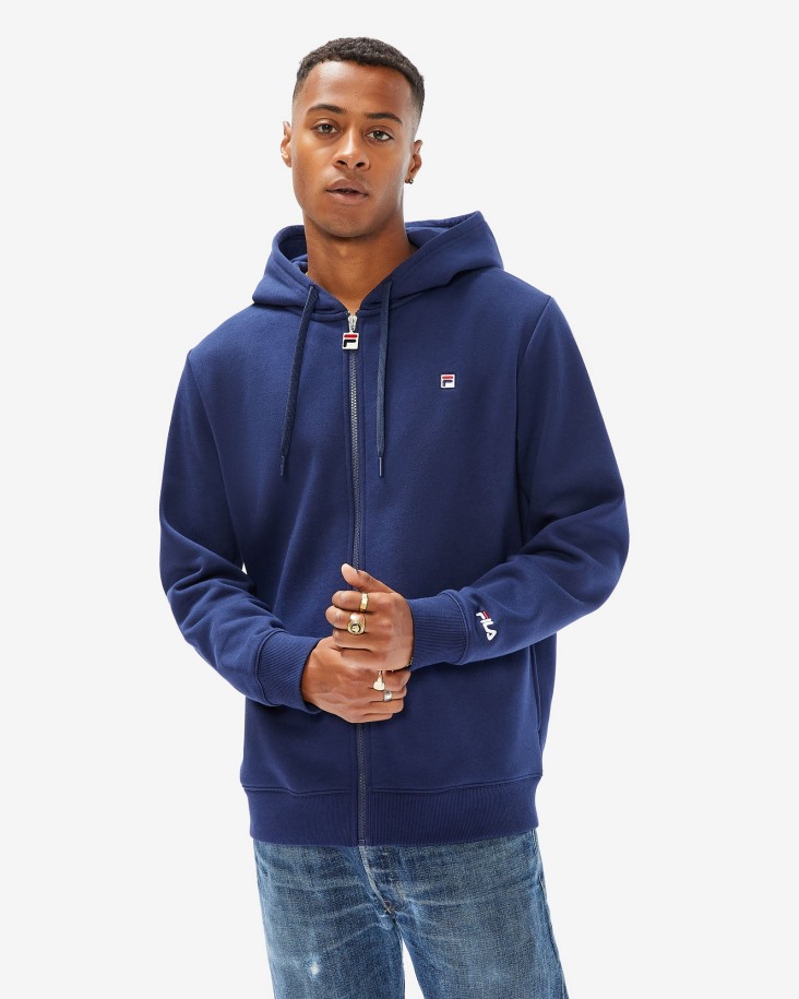 Fila Outlets Unisex Badge 2.0 Zip Hood New Navy