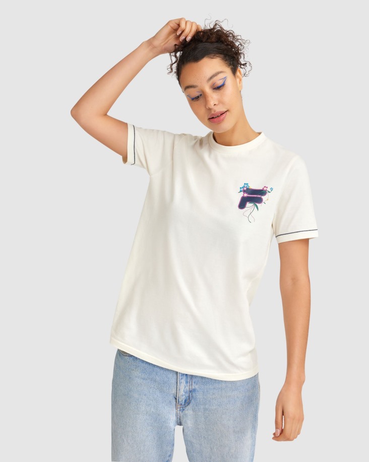 Camiseta Tally Mujer Fila Outlets Egret