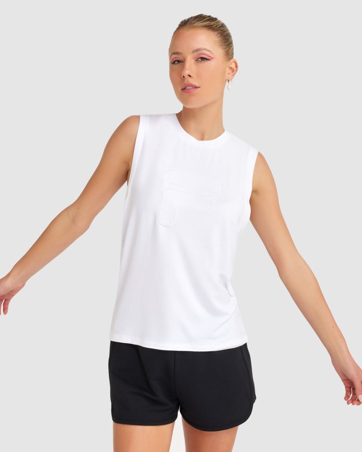 Camiseta Sin Mangas Spencer Mujer Blanca Outlet Fila