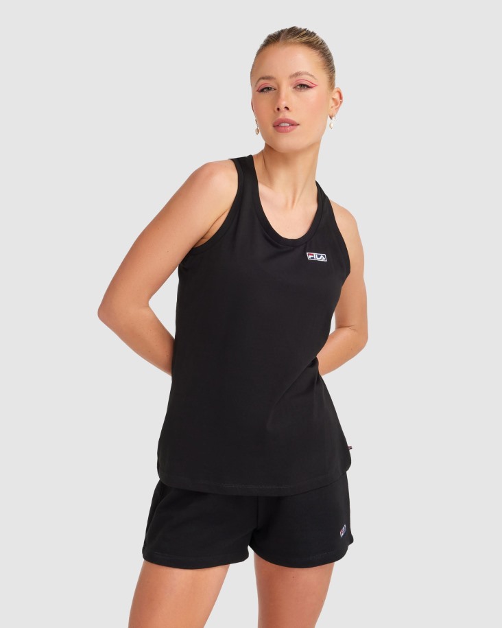 Fila Outlets Negro Imogen Tanque De Mujer