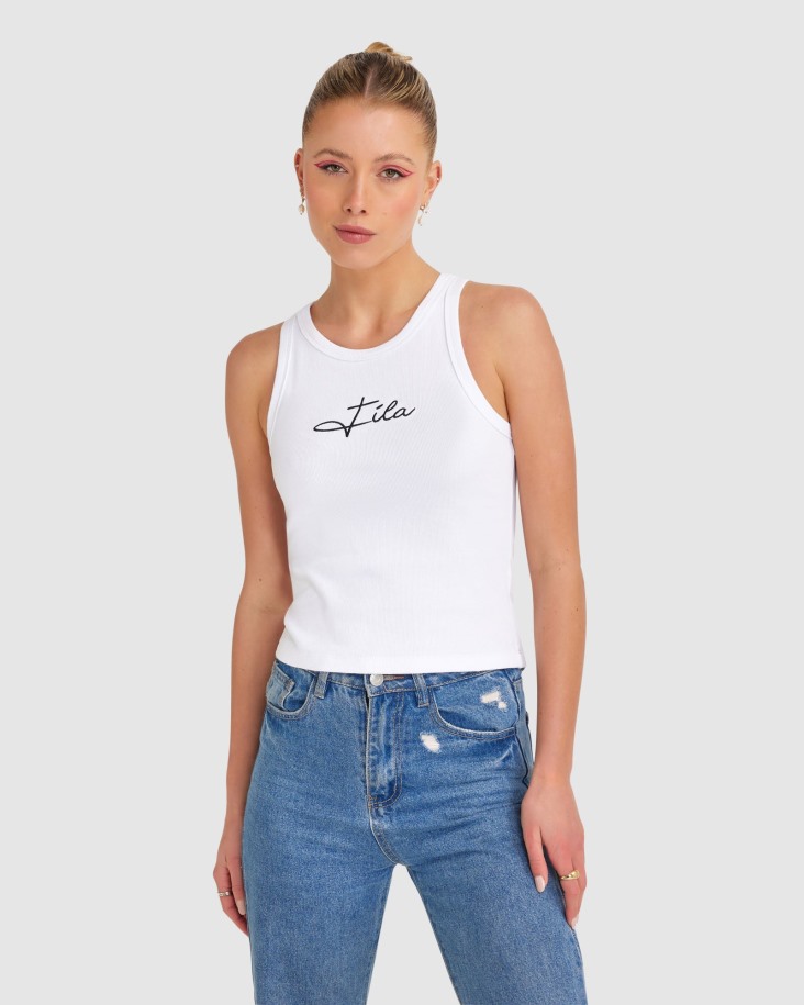 Blanco Fila Outlet Mujer Cinzia Rib Tank Tank