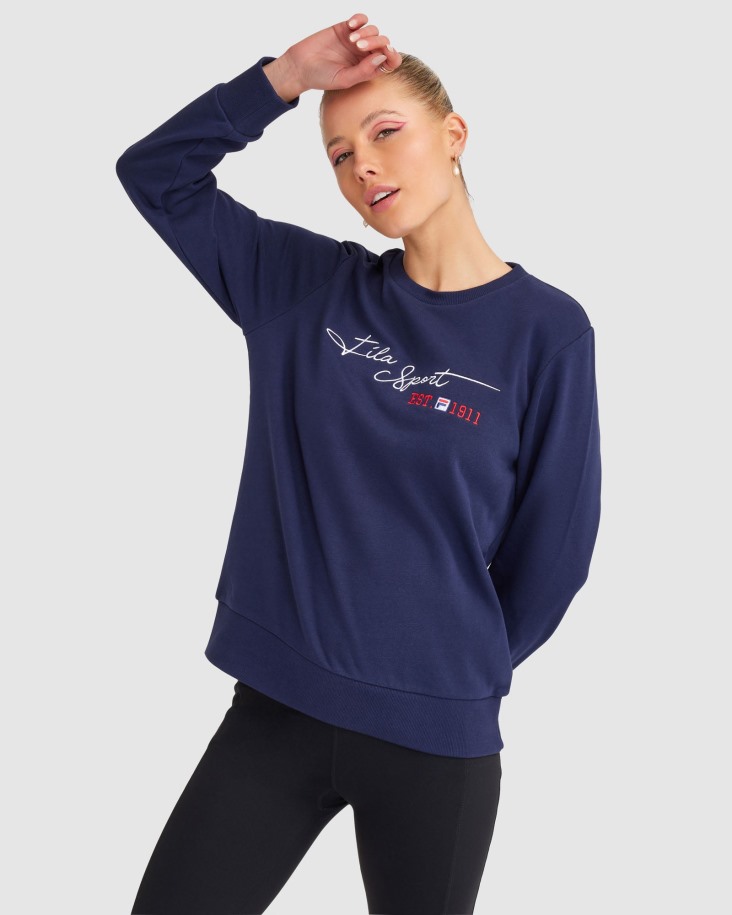 Fila Outlet New Navy Mujer Cinzia Crew