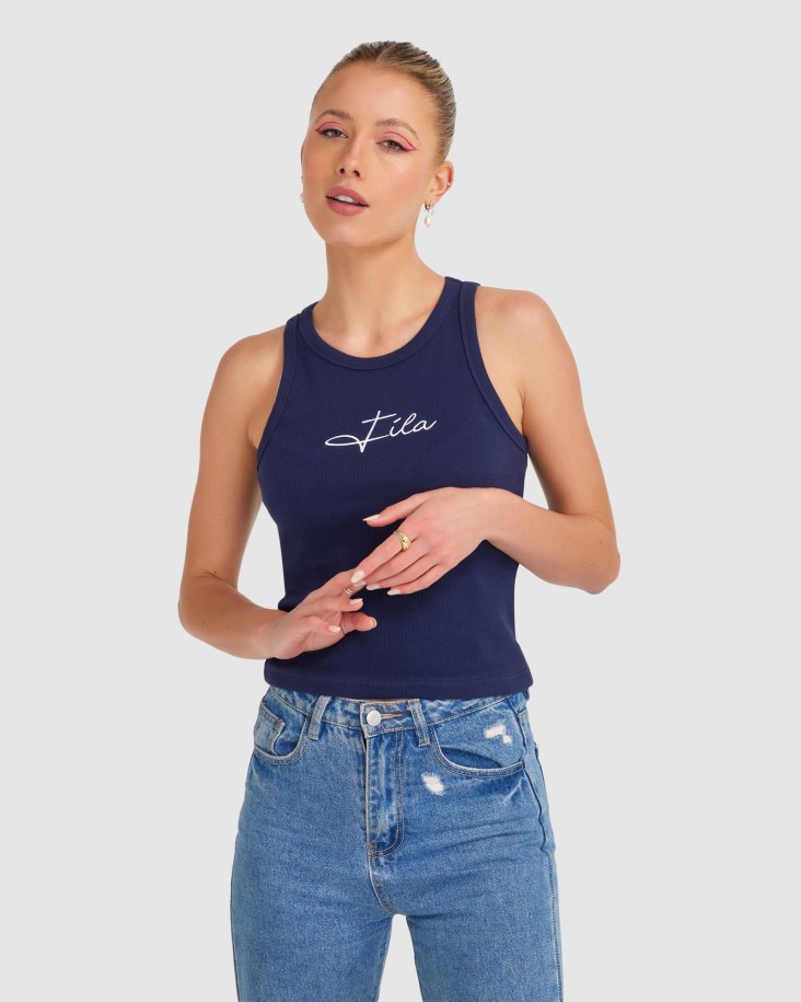 Camiseta Sin Mangas Cinzia Rib Mujer New Navy Fila Outlet