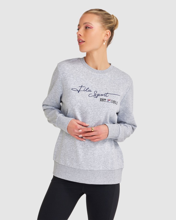 Cinzia Crew Mujer Fila Outlets Gris Marle