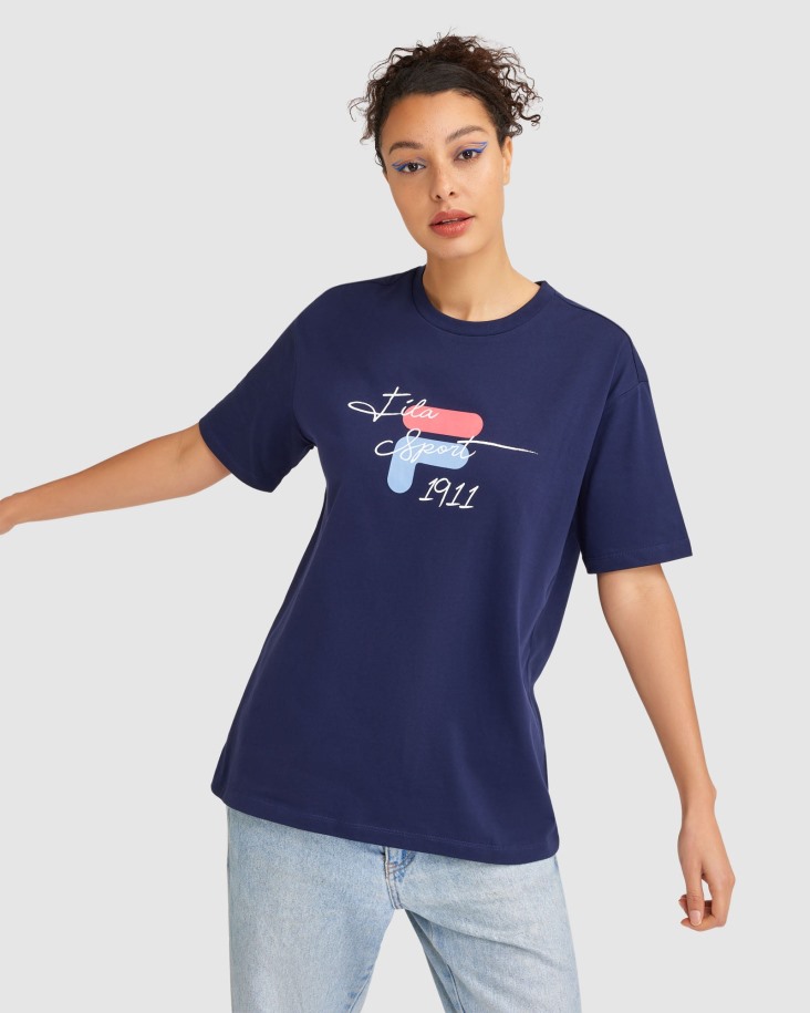 Fila Outlet New Navy Mujer Cinzia Camiseta