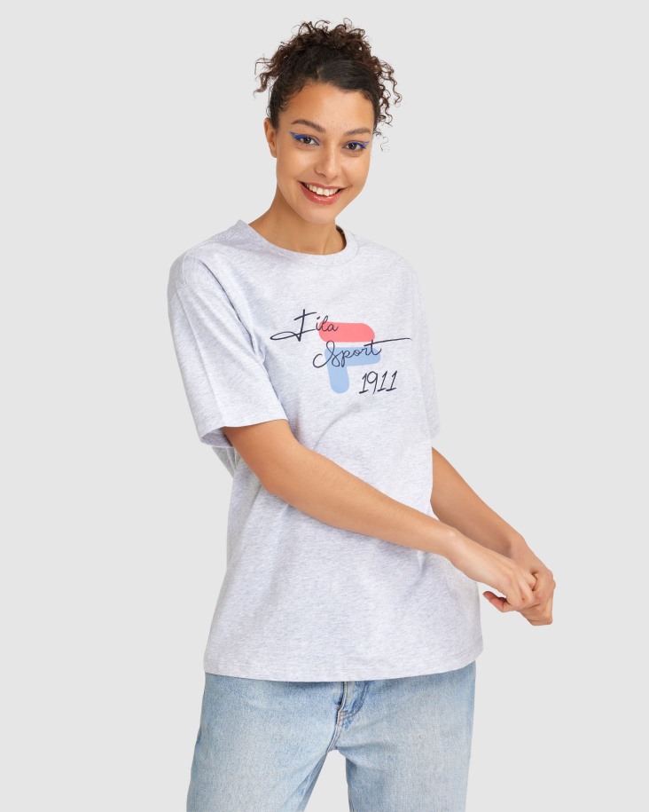 Camiseta Cinzia Mujer Gris Claro Marle Fila Outlet