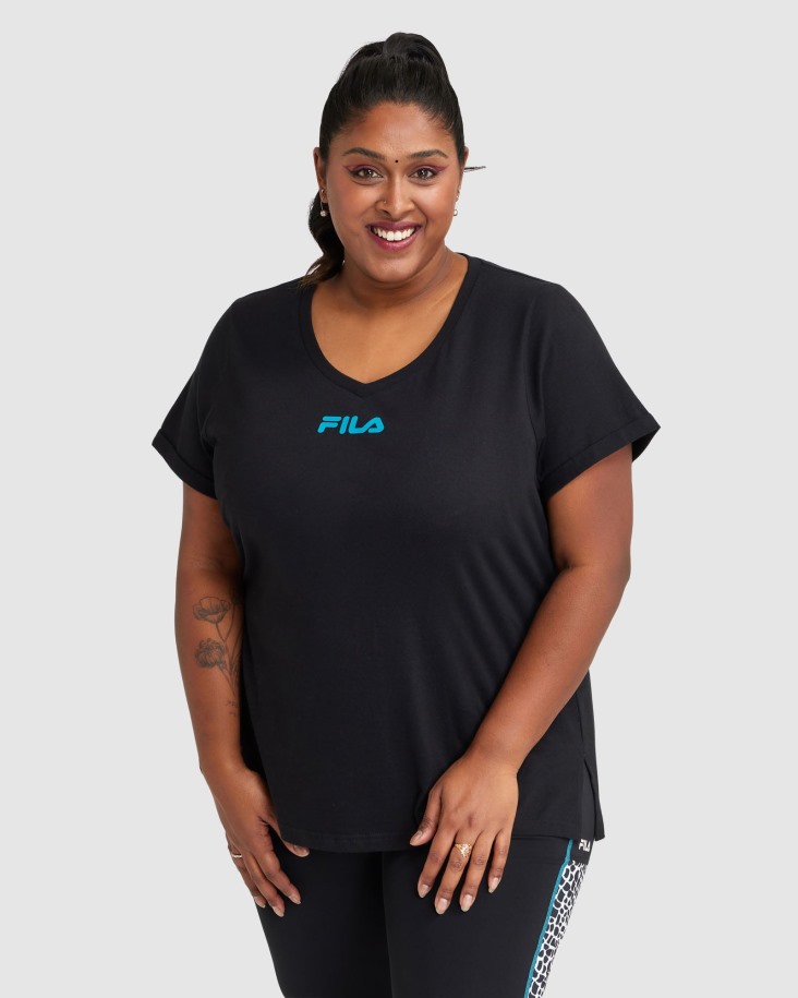 Camiseta Rebecca Mujer Fila Outlets Negra