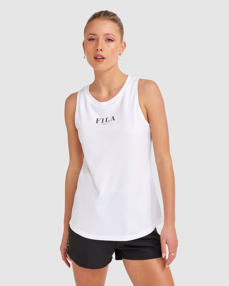 Camiseta Sin Mangas Fila Mujer Elektra Blanca Outlet