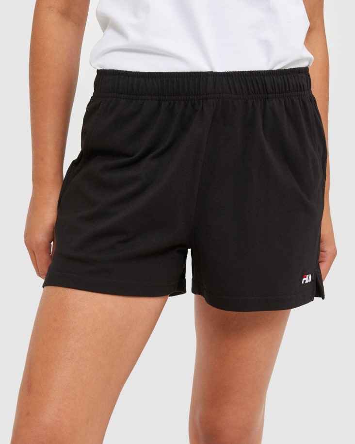 Pantalones Cortos De Punto De Mujer Clásicos Fila Outlets Negros