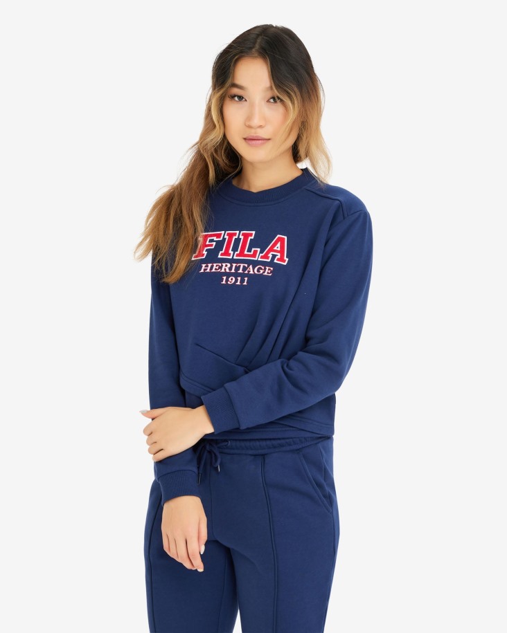 Fila Outlet Mujer Serena Crew Azul Marino