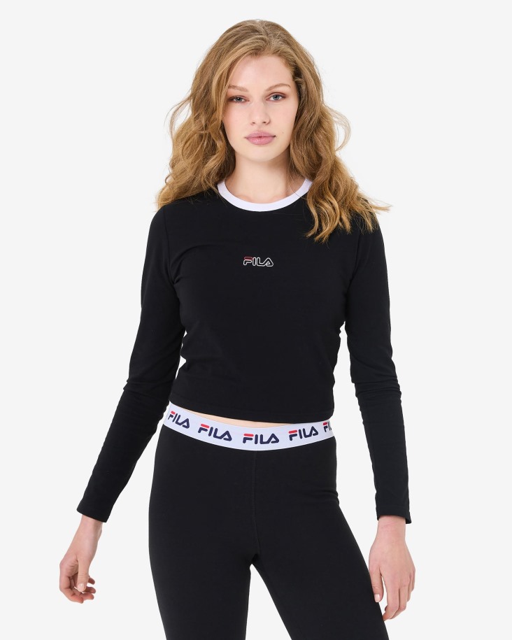 Camiseta Sage Ls Fila Outlets Negra