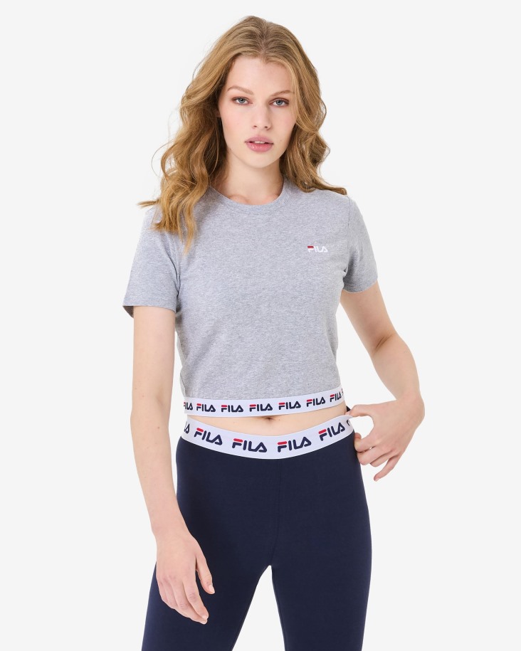 Fila Outlets Sage Cropped Camiseta Gris Marle