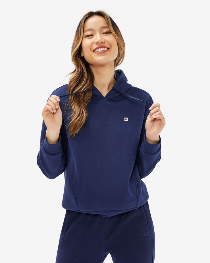 Fila Outlets Sudadera Con Capucha De Mujer New Navy