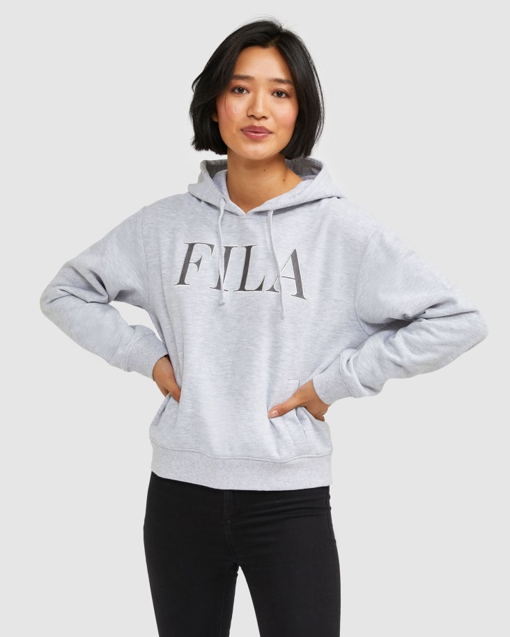 Fila Outlets Gris Claro Marle Sudadera Con Capucha Mujer Isidora