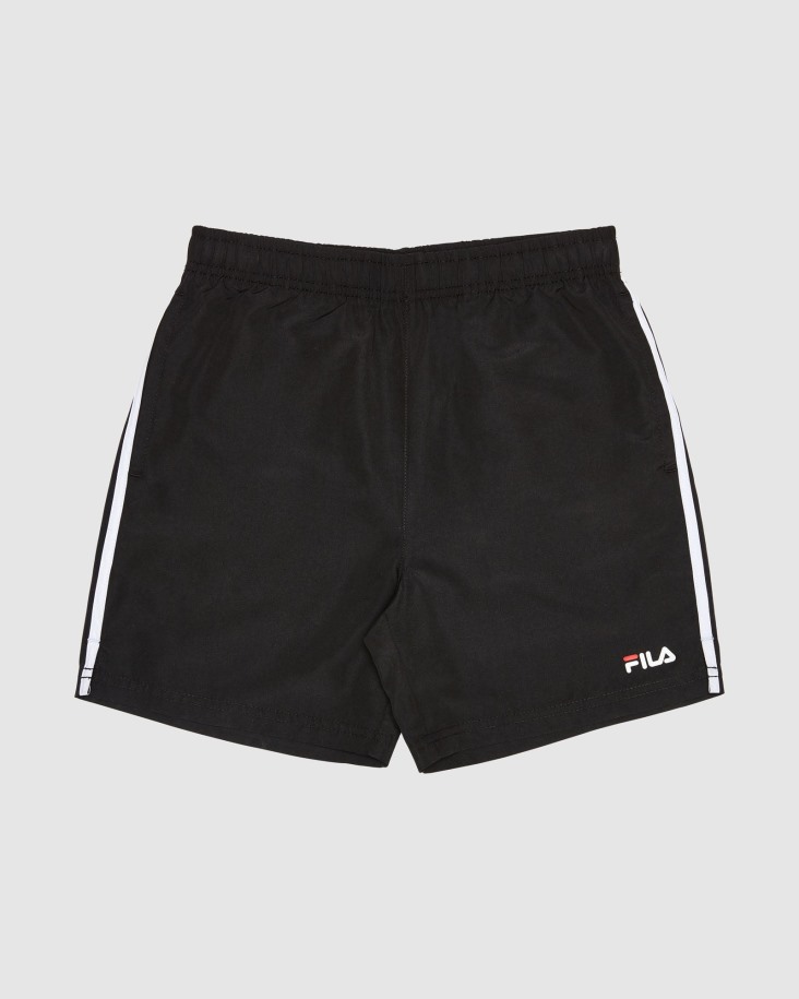 Pantalón Corto Clásico Niño Microfibra Negro Fila Outlet