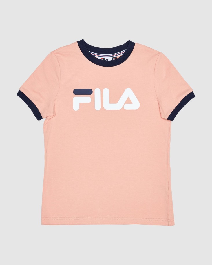 Fila Outlets Classic Girl's Ringer Tee Rosa Suave