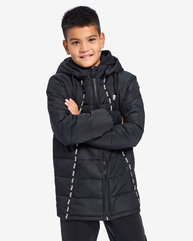 Fila Outlets Niños Maxim Puff Chaqueta Negro