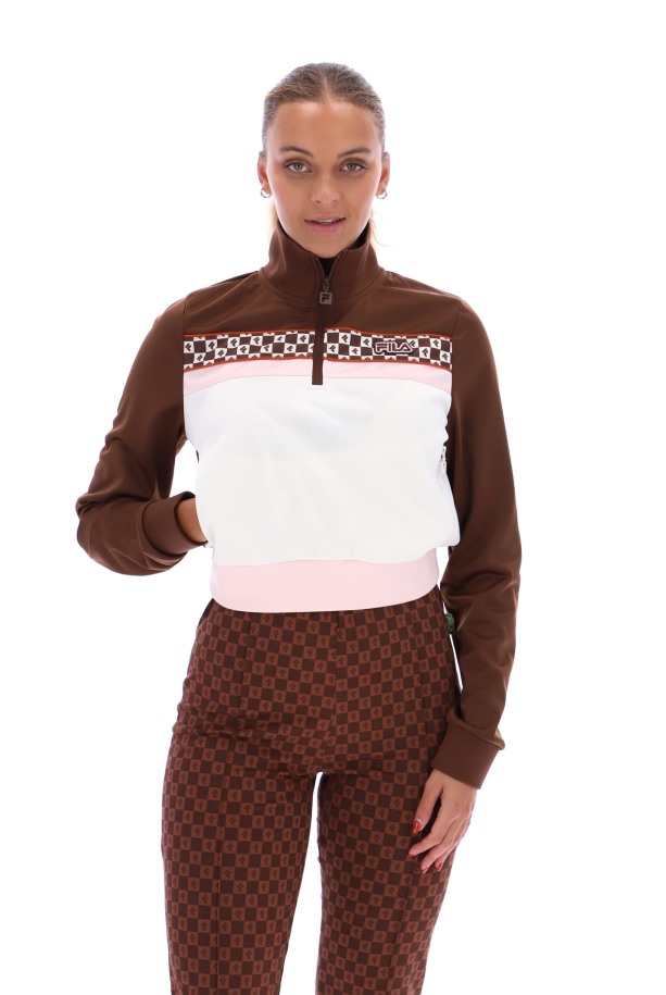 Fila Outlets Laura Sudadera Con Cremallera 1/4 Estampada